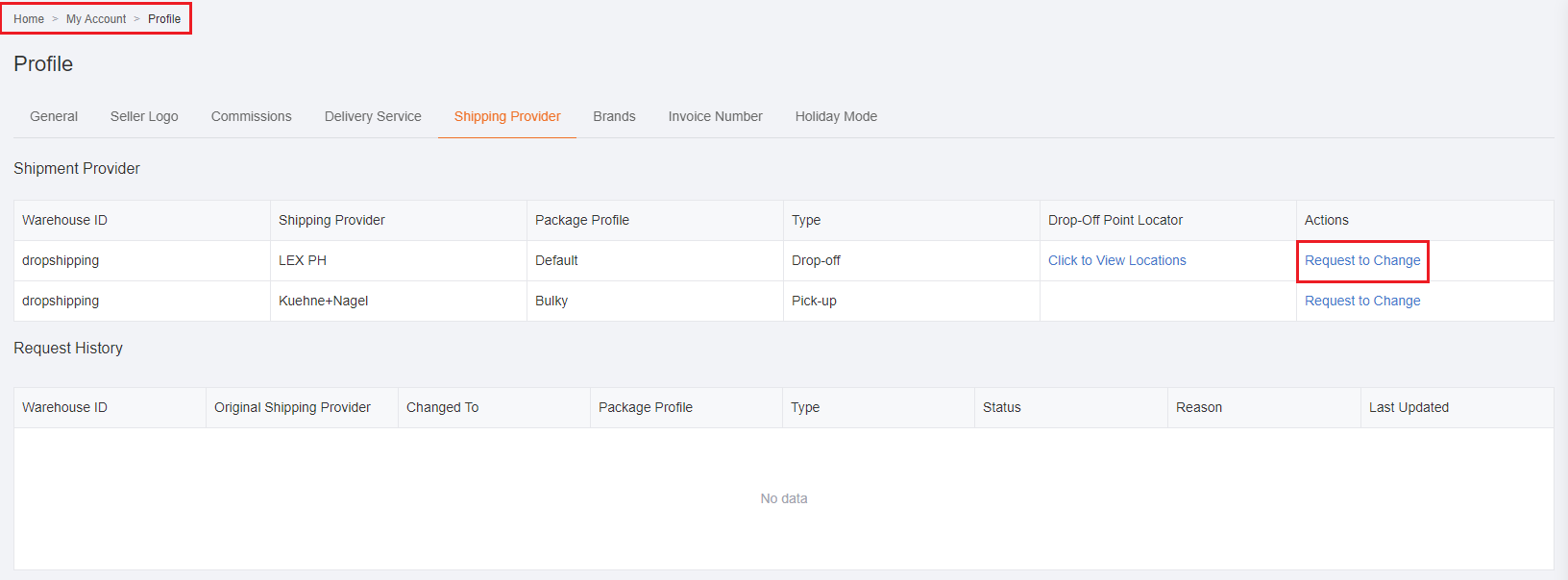 Can I Request To Change My First Mile Shipment Type Lazada Seller Center